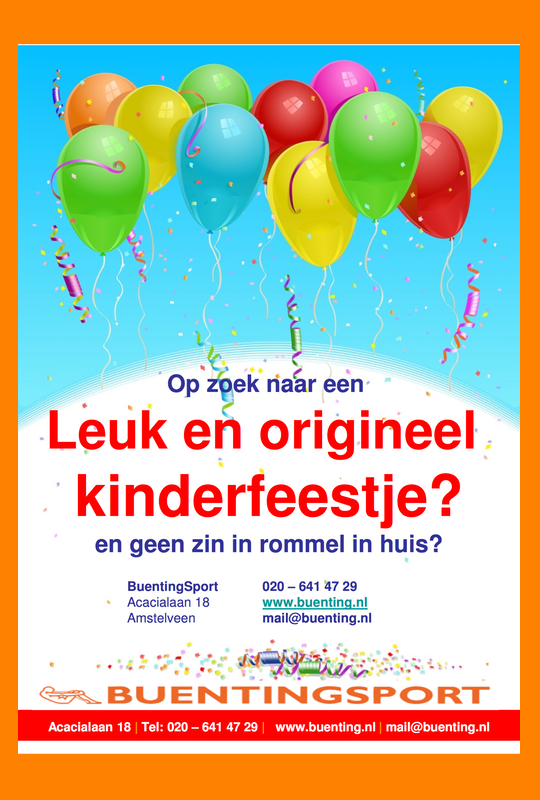 flyer voor kinderfeestjes in amstelveen